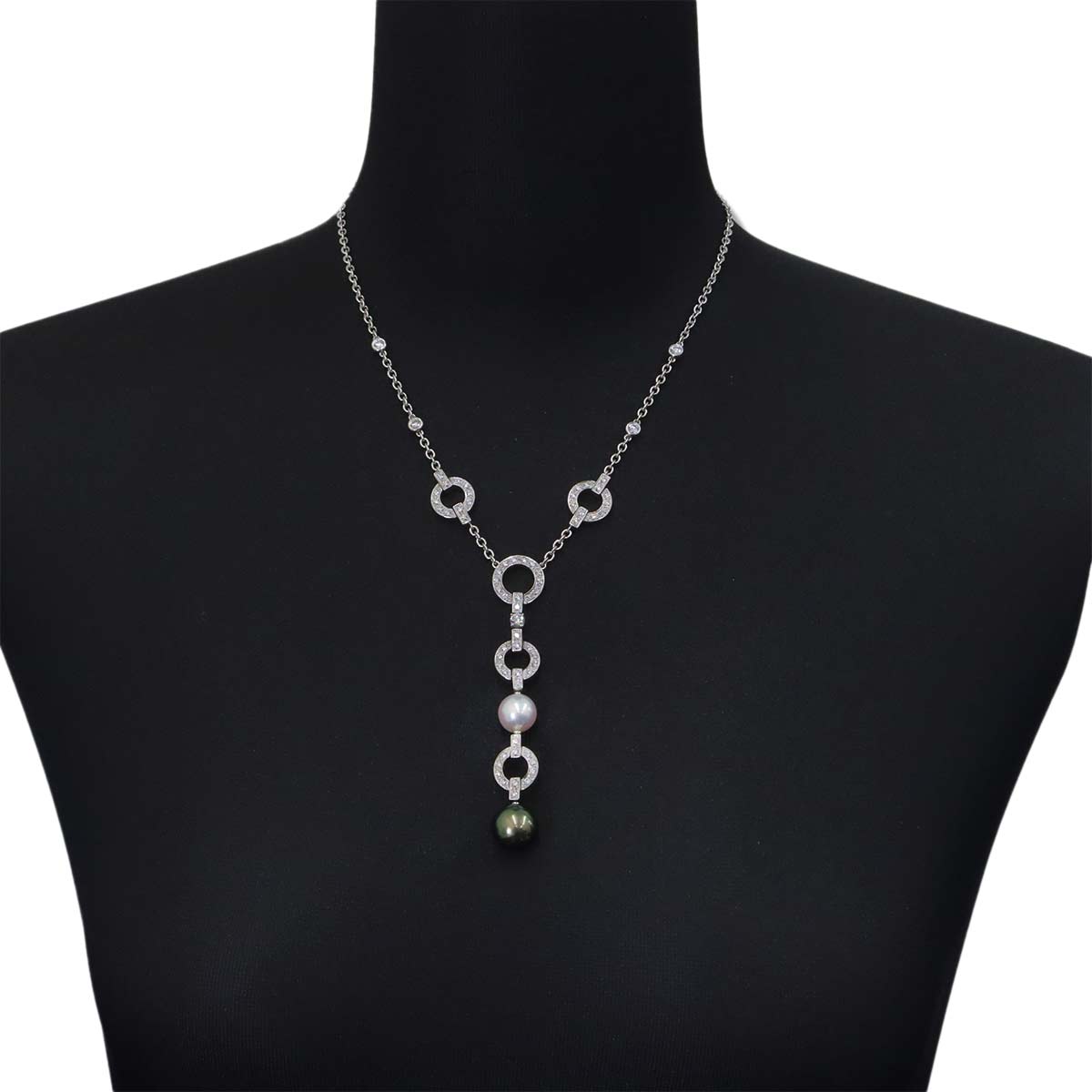South Sea akoya pearl 12.0-9.7mm Diamond Pearl Necklace 18K WG 750