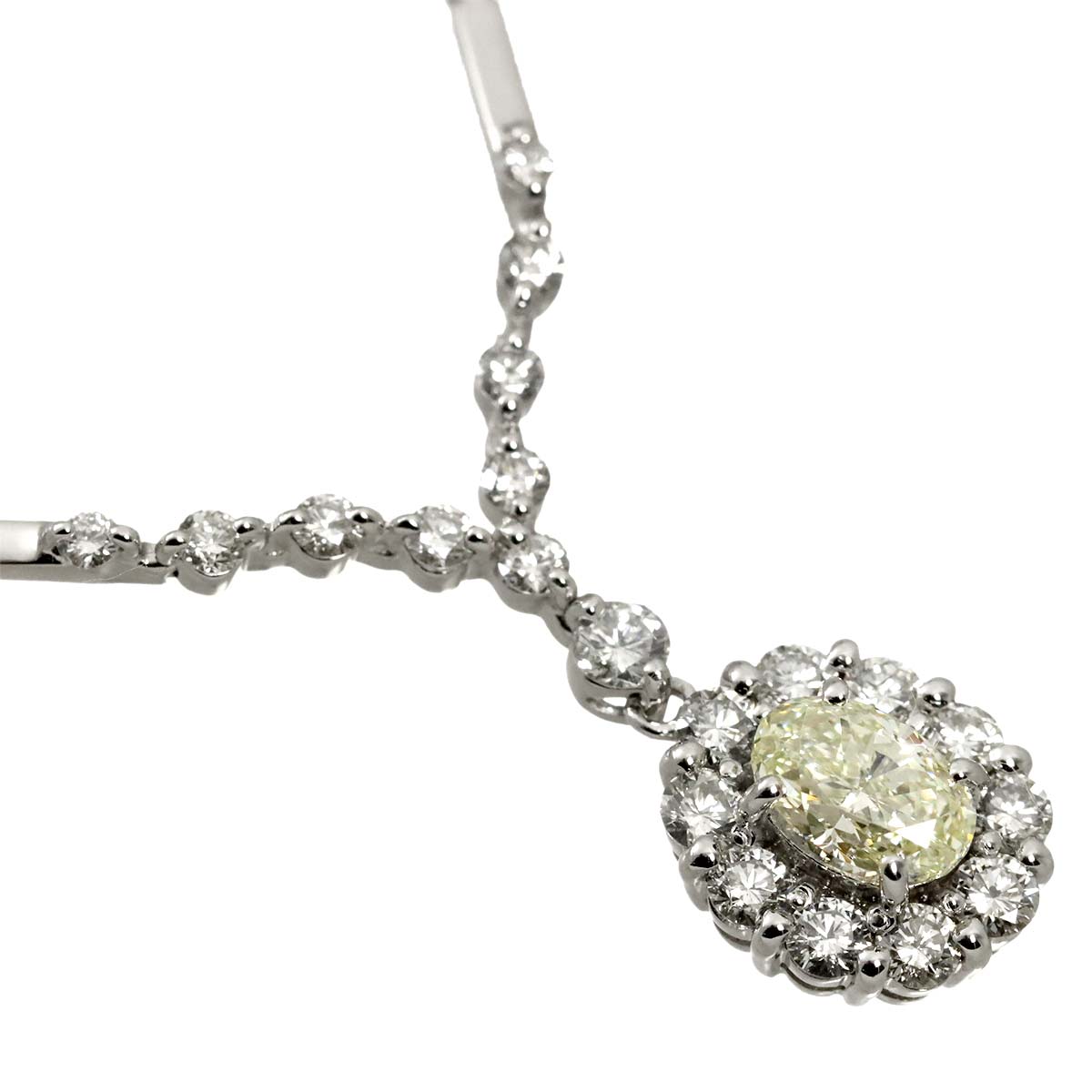 Diamond 1.006ct/1.30ct Necklace 18K WG White Gold 750