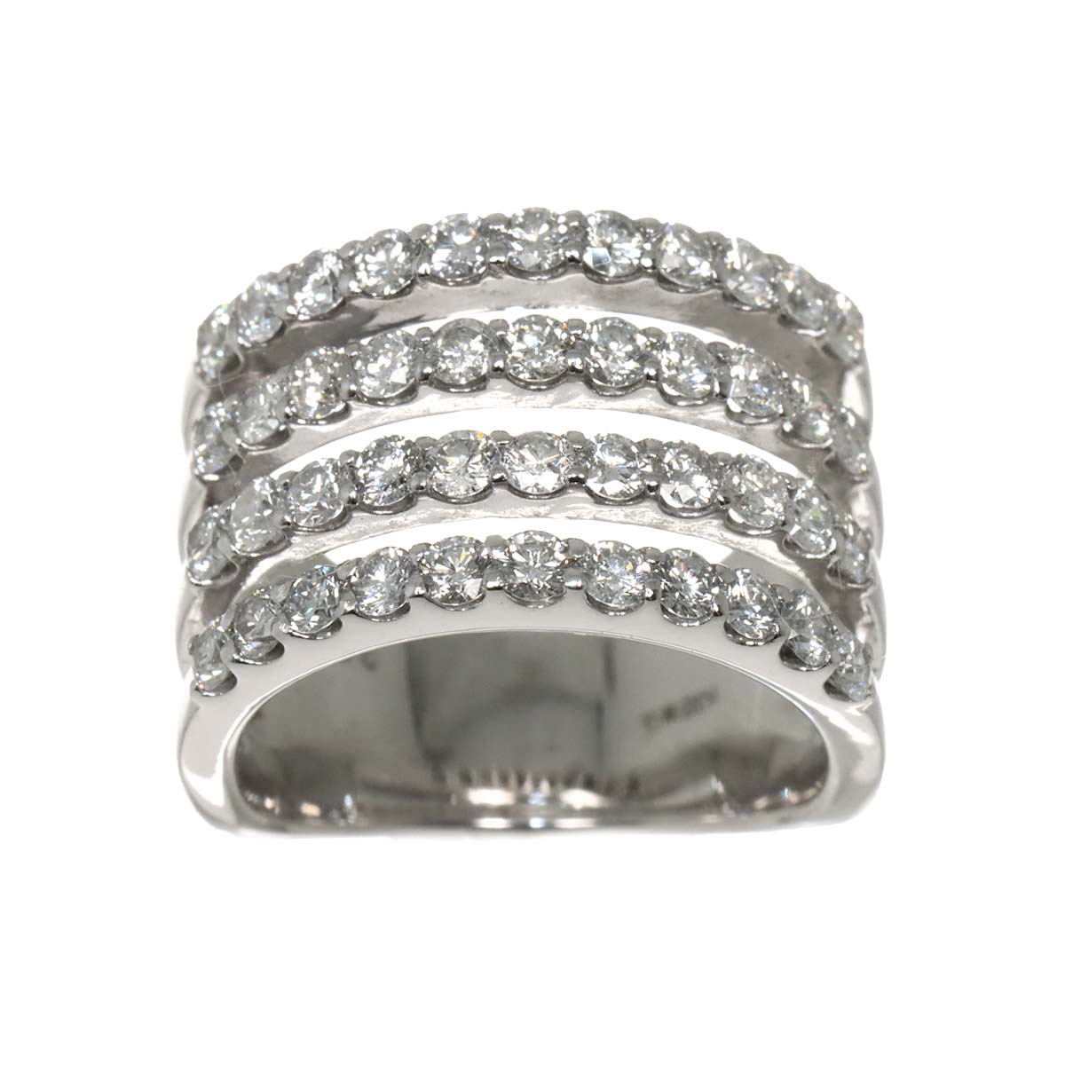 Diamond 2.00ct Ring 18K K18 WG White Gold size6.25-6.5(US)