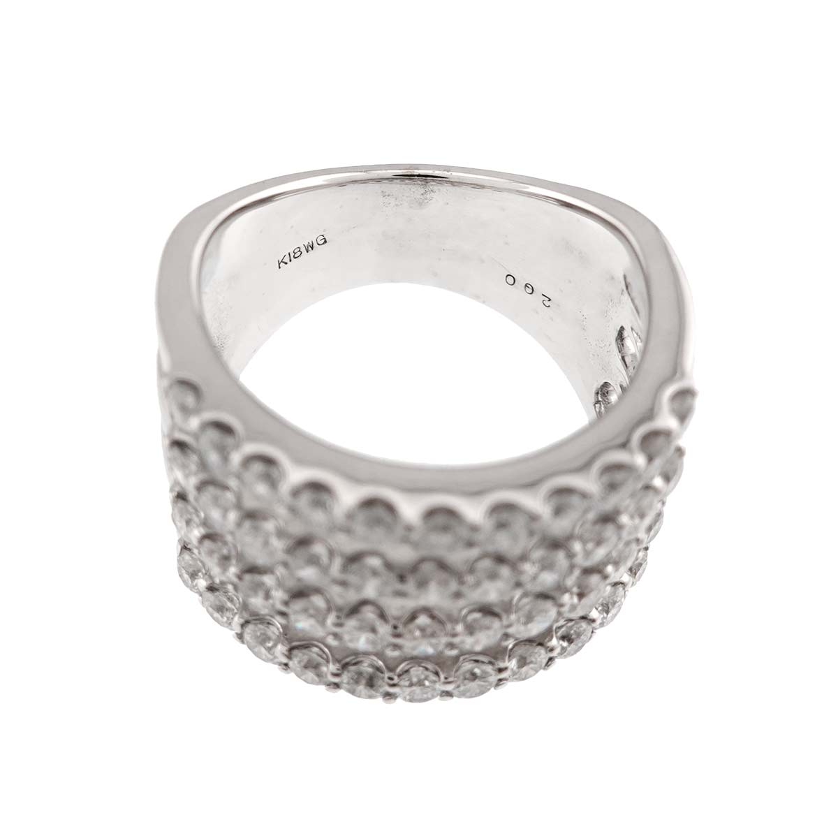 Diamond 2.00ct Ring 18K K18 WG White Gold size6.25-6.5(US)