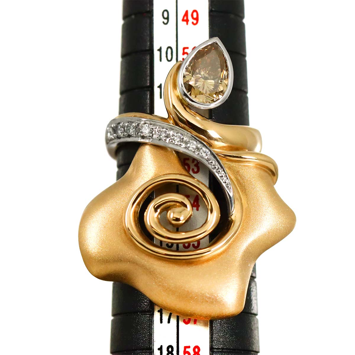 Diamond 1.022ct/0.10ct Ring 18K PG WG 750 Size6(US)