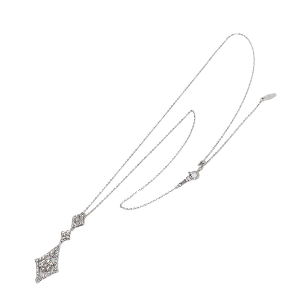 Diamond 1.00ct Necklace 18K WG White Gold 750