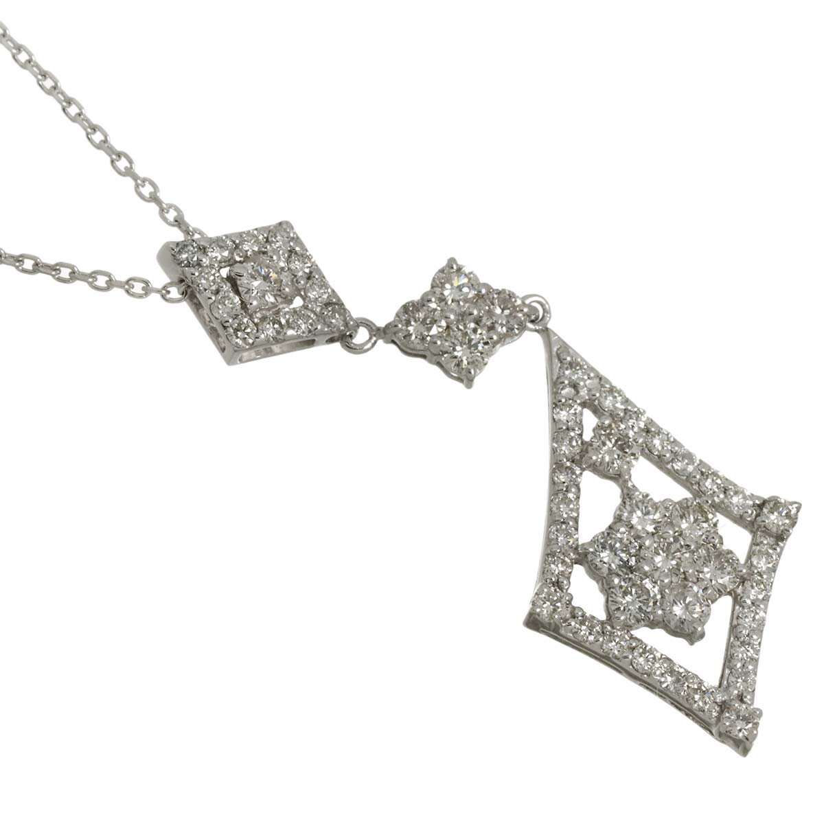Diamond 1.00ct Necklace 18K WG White Gold 750