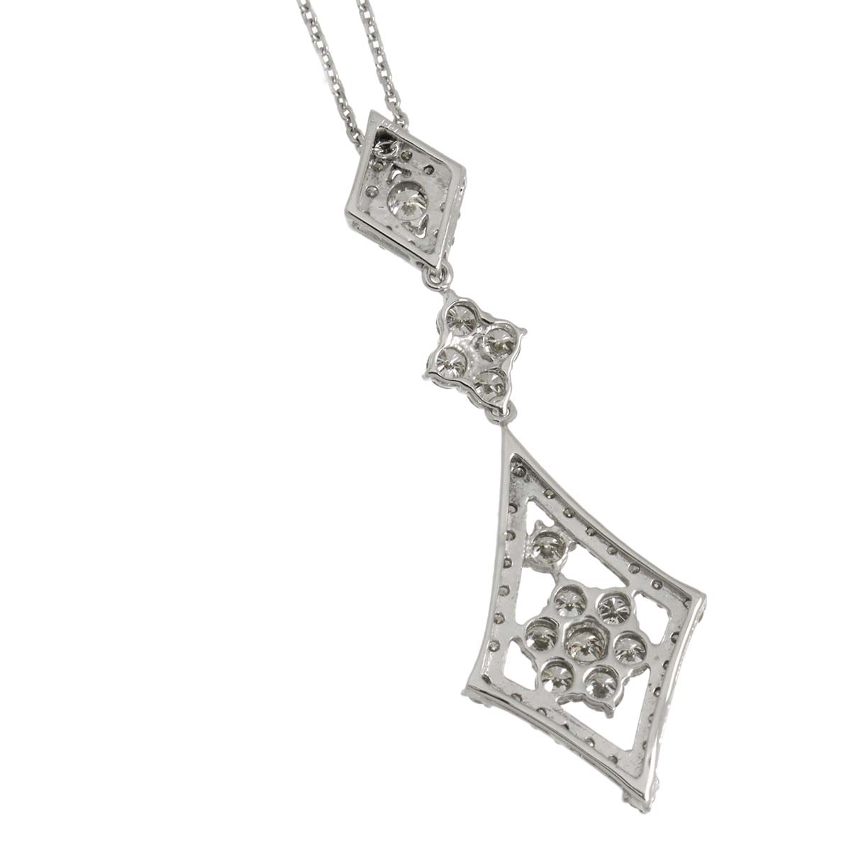 Diamond 1.00ct Necklace 18K WG White Gold 750