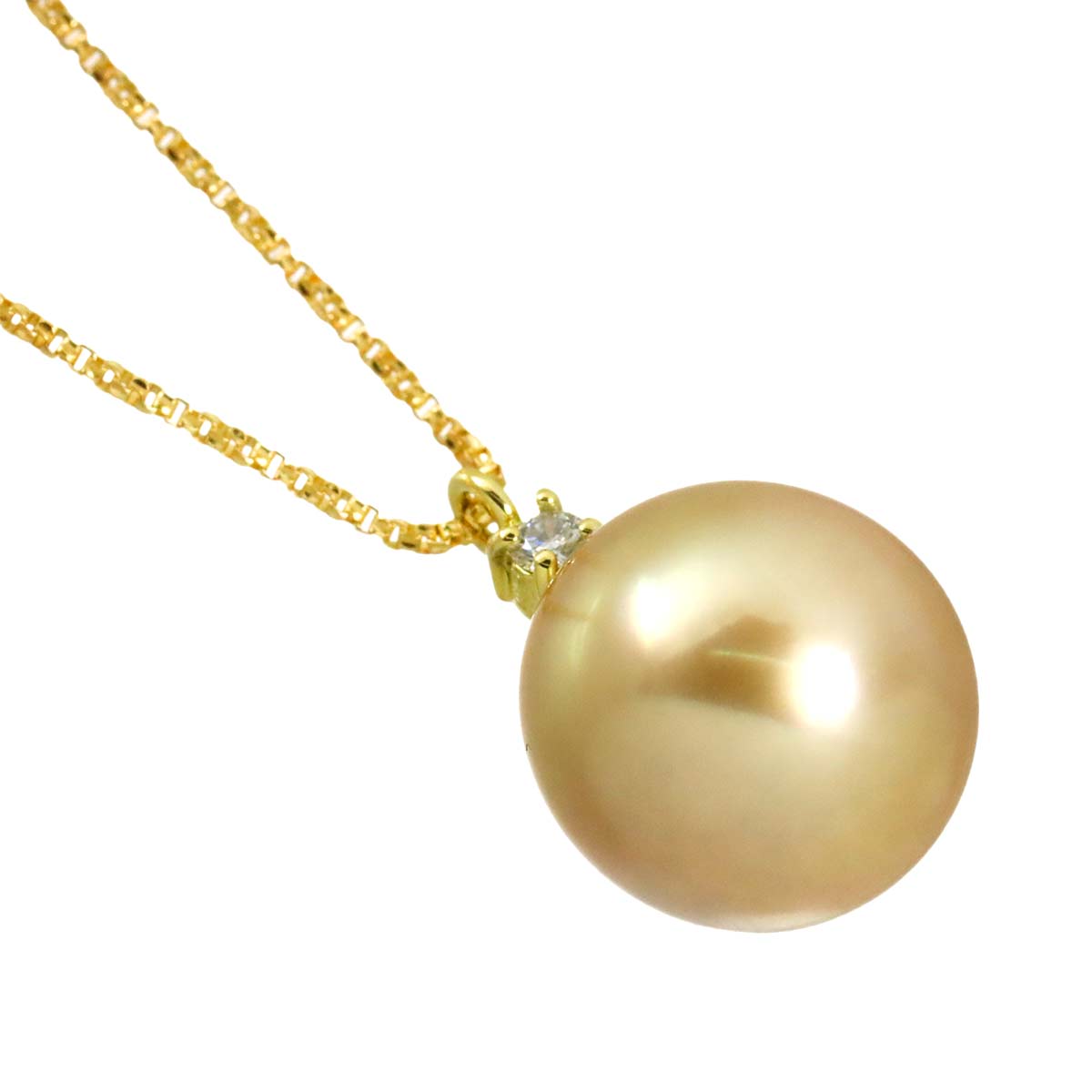 South Sea pearl 10.5mm Necklace 18K K18 YG Yellow Gold 750