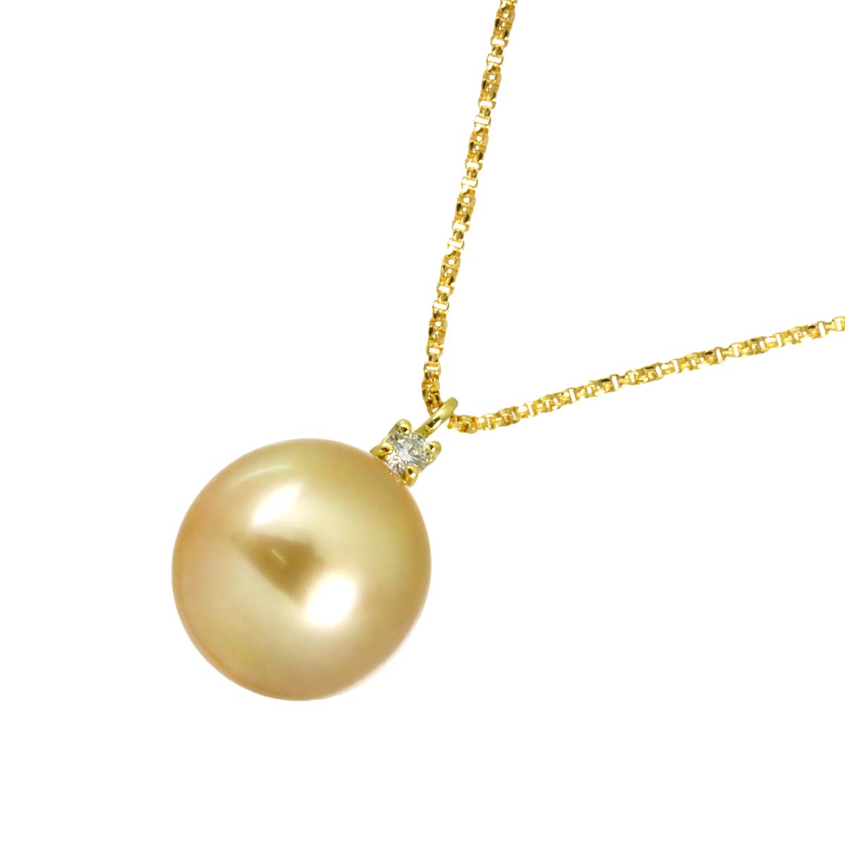 South Sea pearl 10.5mm Necklace 18K K18 YG Yellow Gold 750
