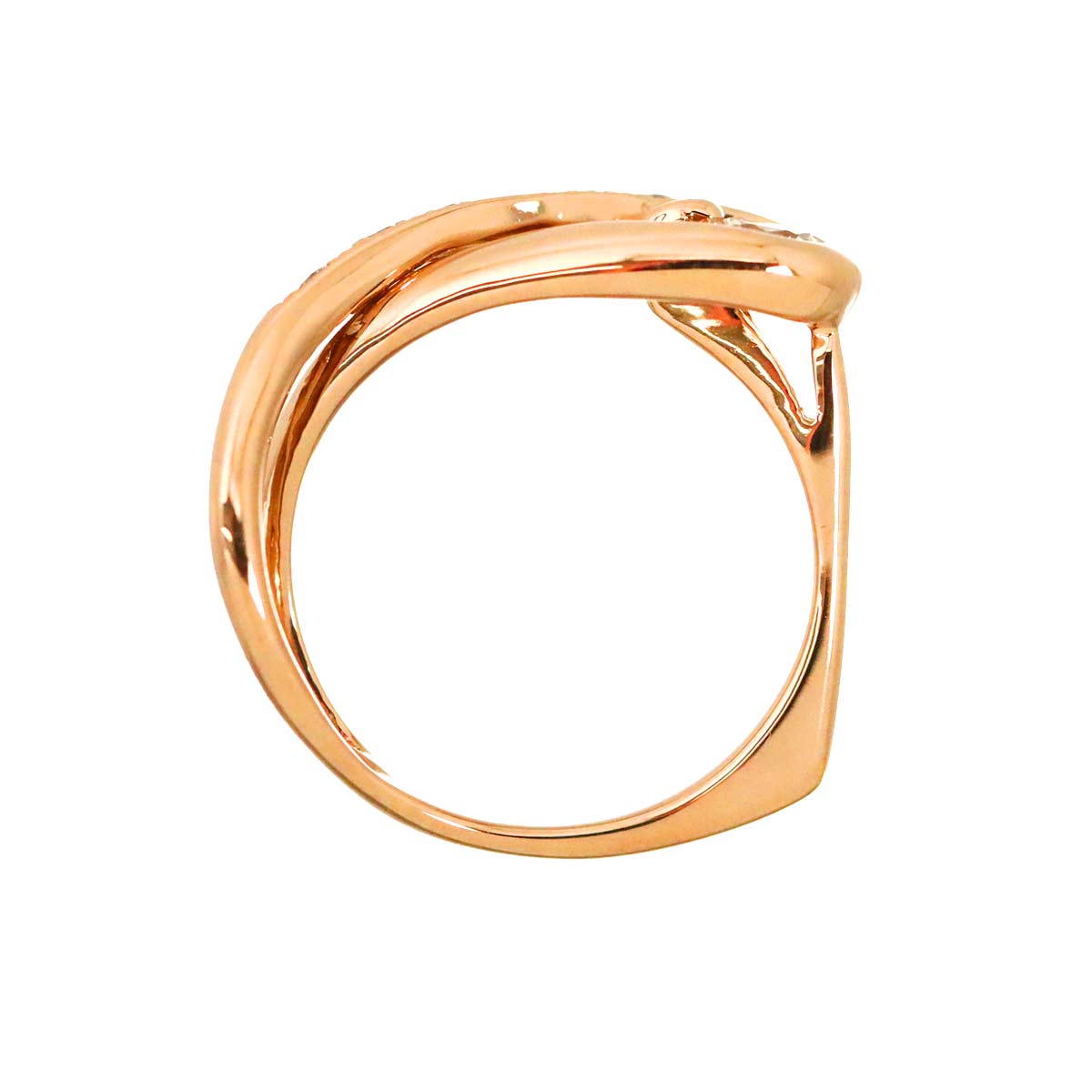 Diamond 0.186ct/0.11ct Ring 18K PG Pink Gold 750 Size3.25(US)