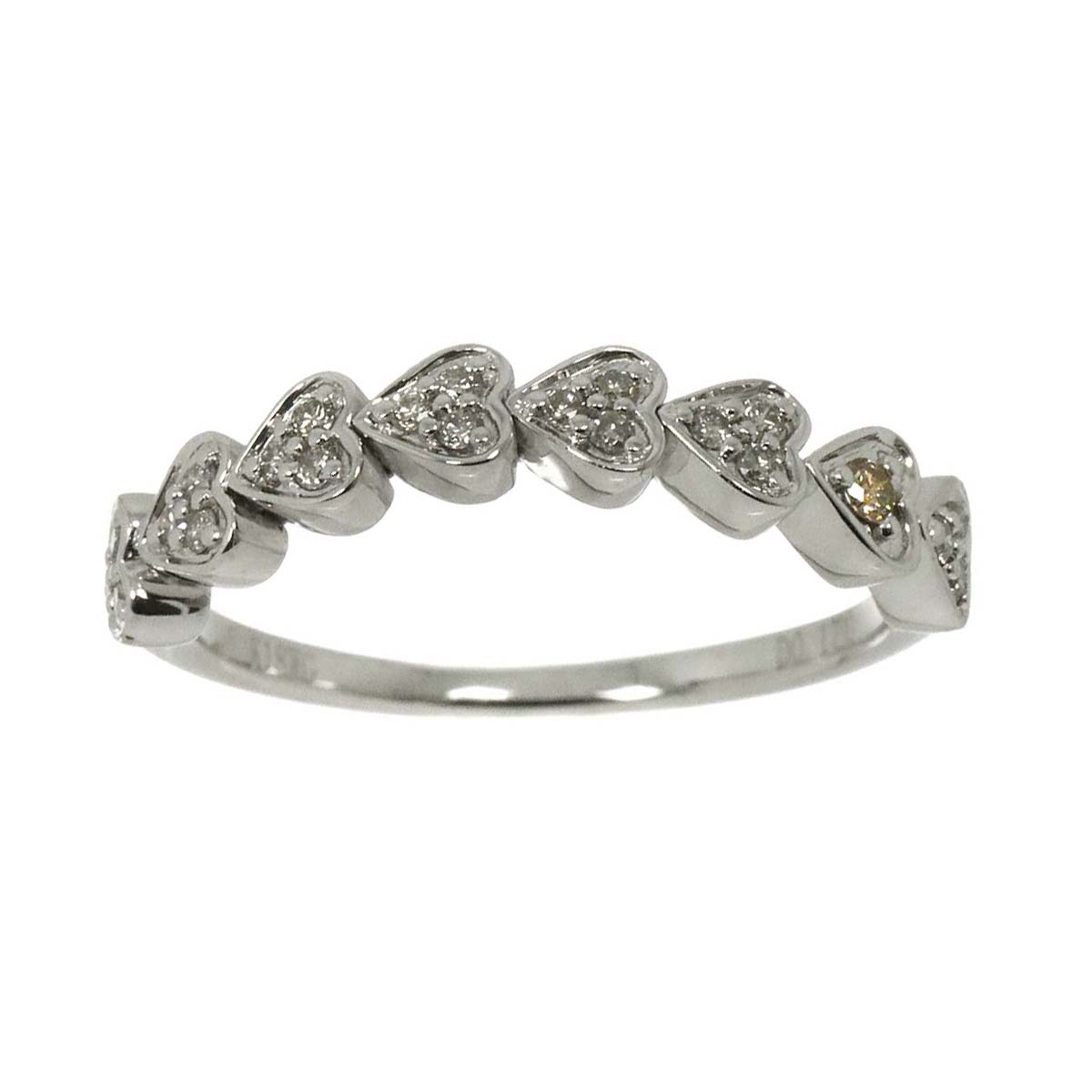 Diamond 0.17ct Ring 18K K18 WG White Gold size6.75(US)