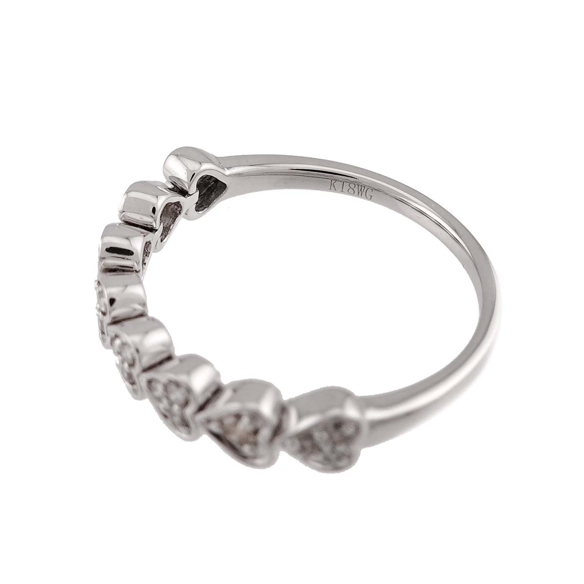 Diamond 0.17ct Ring 18K K18 WG White Gold size6.75(US)