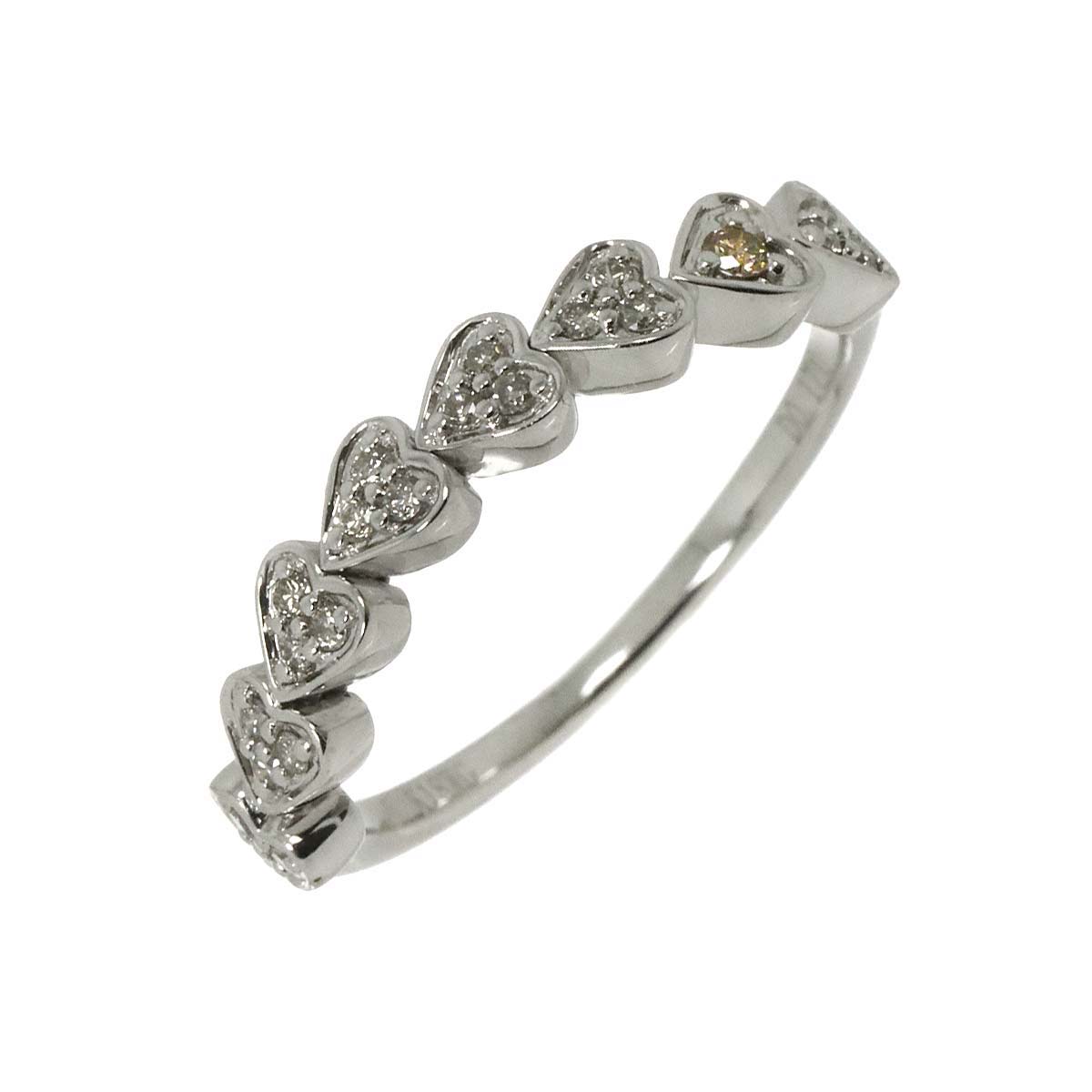Diamond 0.17ct Ring 18K K18 WG White Gold size6.75(US)