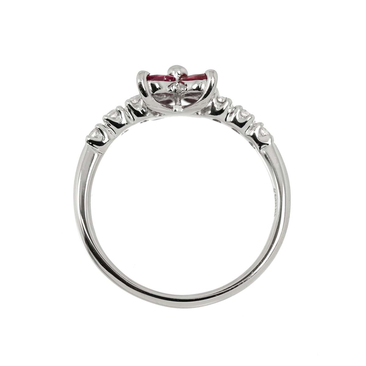 Ruby 0.37ct Diamond 0.20ct Ring Pt Platinum size5.75-6(US)