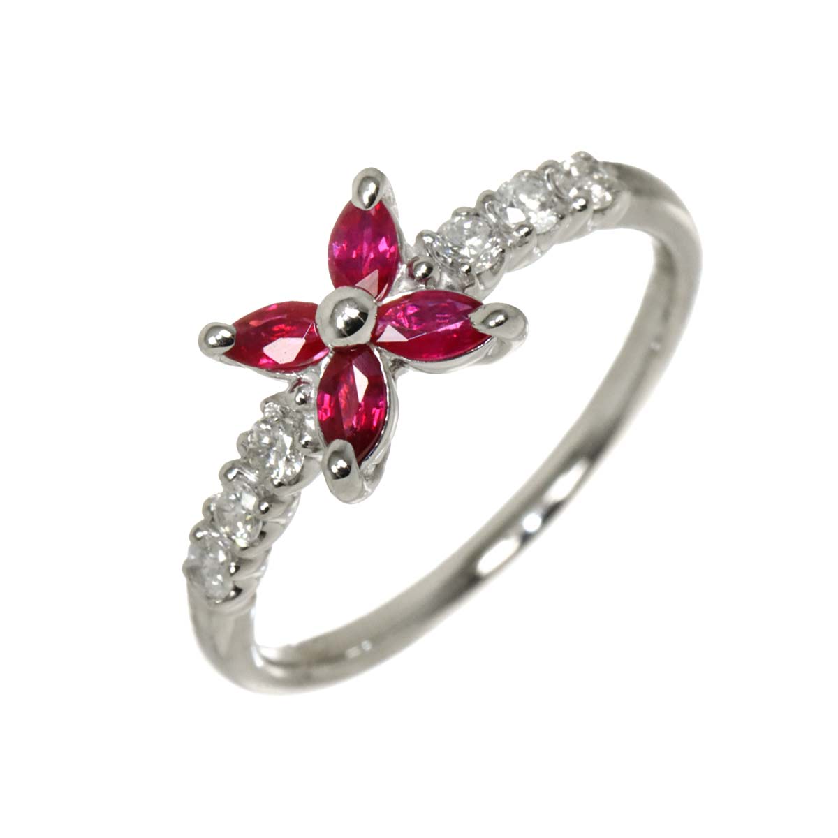 Ruby 0.37ct Diamond 0.20ct Ring Pt Platinum size5.75-6(US)