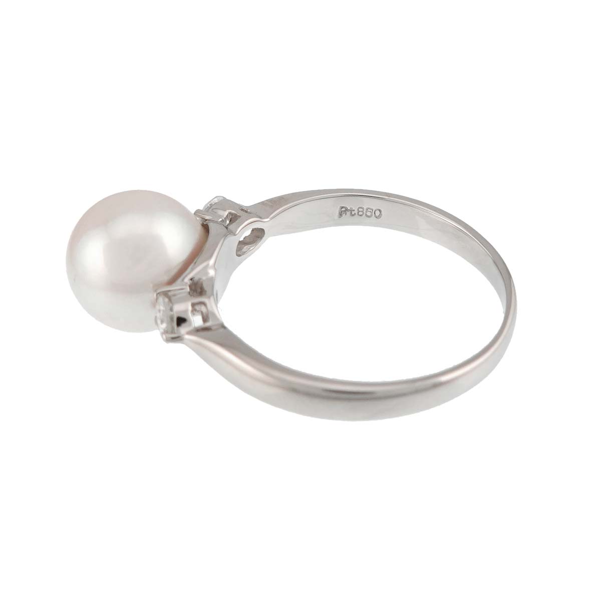 Akoya Pearl 9.1mm Diamond 0.21ct Ring Pt Platinum Size7.25(US)