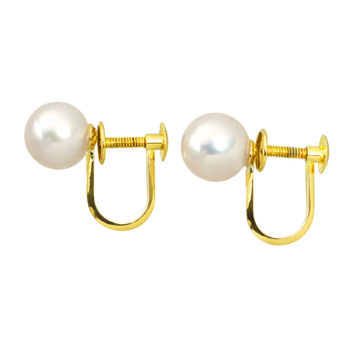 Akoya Pearl 7.0mm Earrings Clip on 18K YG 750