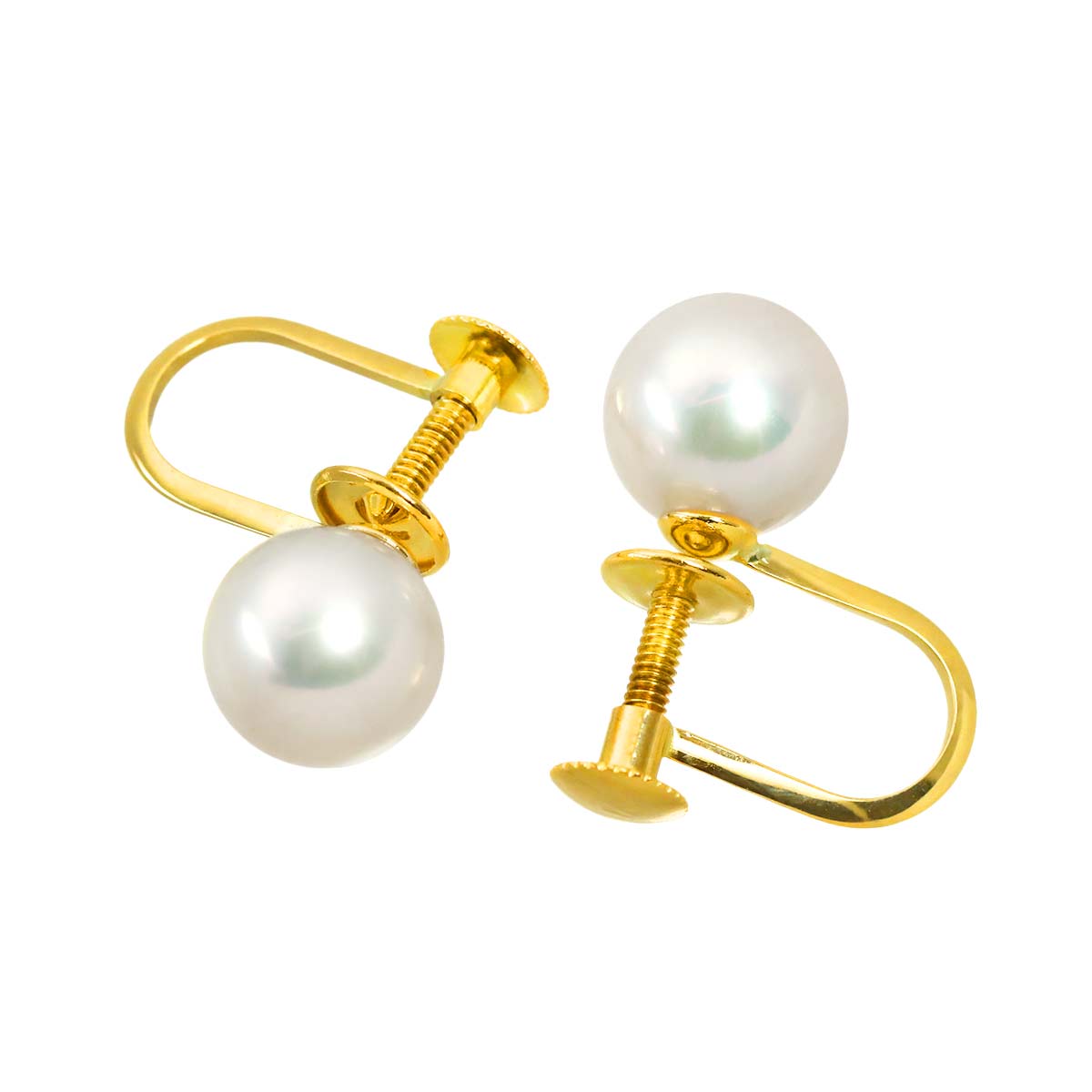 Akoya Pearl 7.0mm Earrings Clip on 18K YG 750