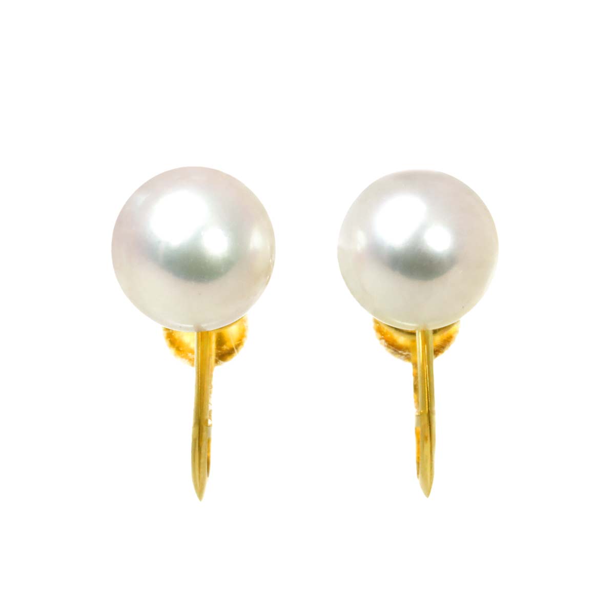 Akoya Pearl 7.0mm Earrings Clip on 18K YG 750