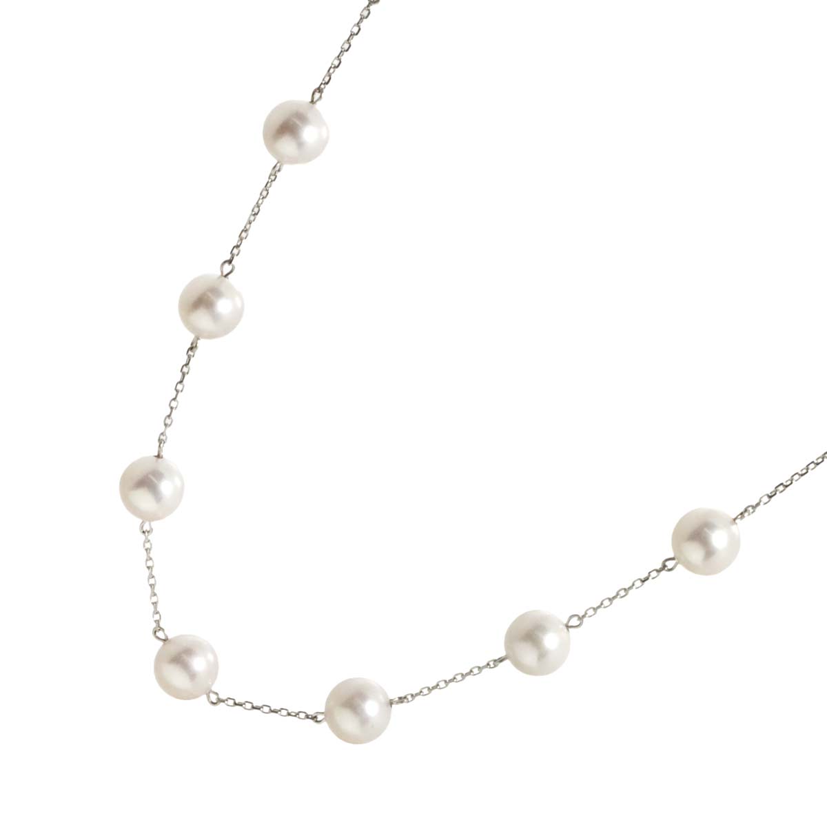 Akoya pearl 7.7-7.4mm Pearl Necklace 14K WG 585