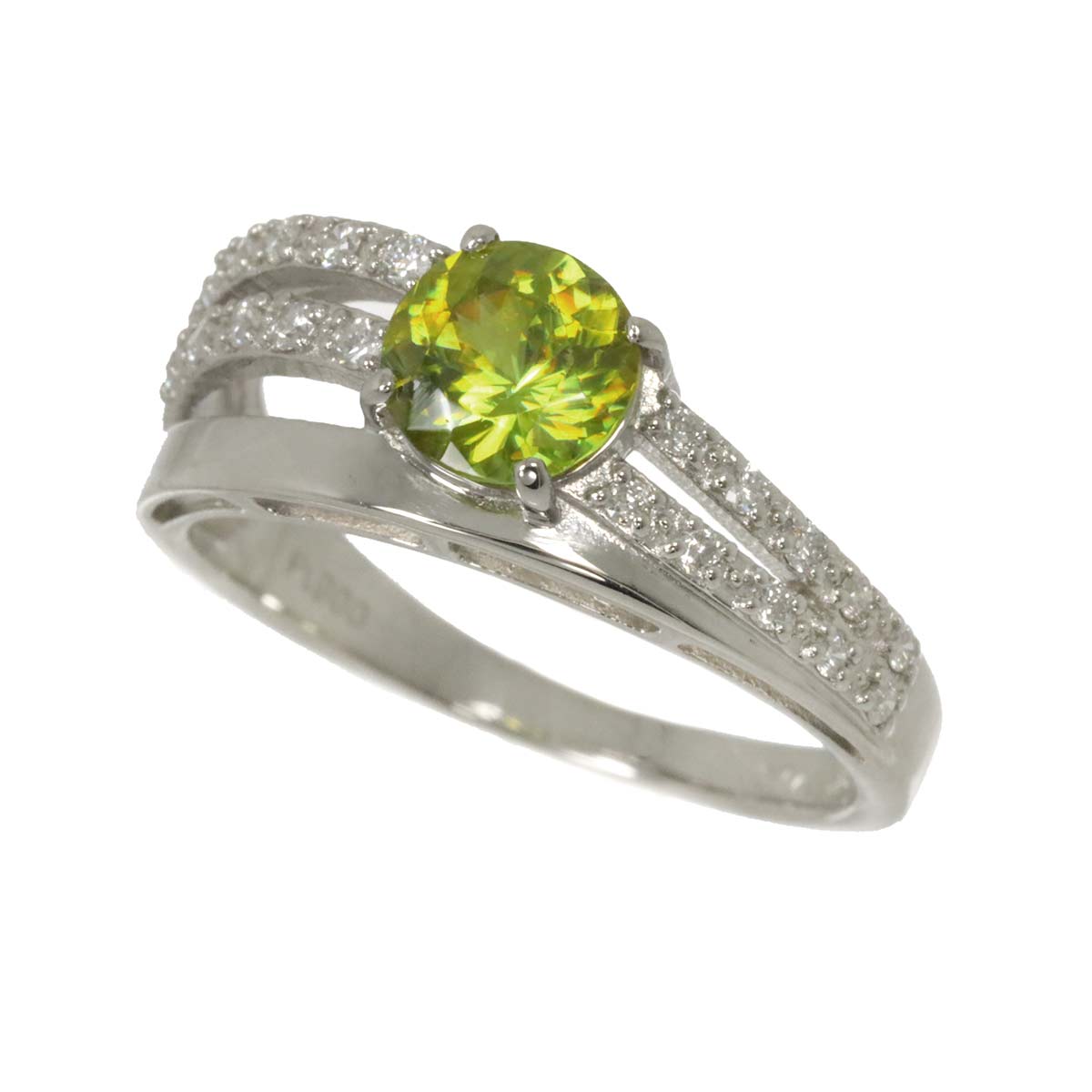 Sphene 0.77ct Diamond 0.15ct Ring Pt Platinum size6(US)