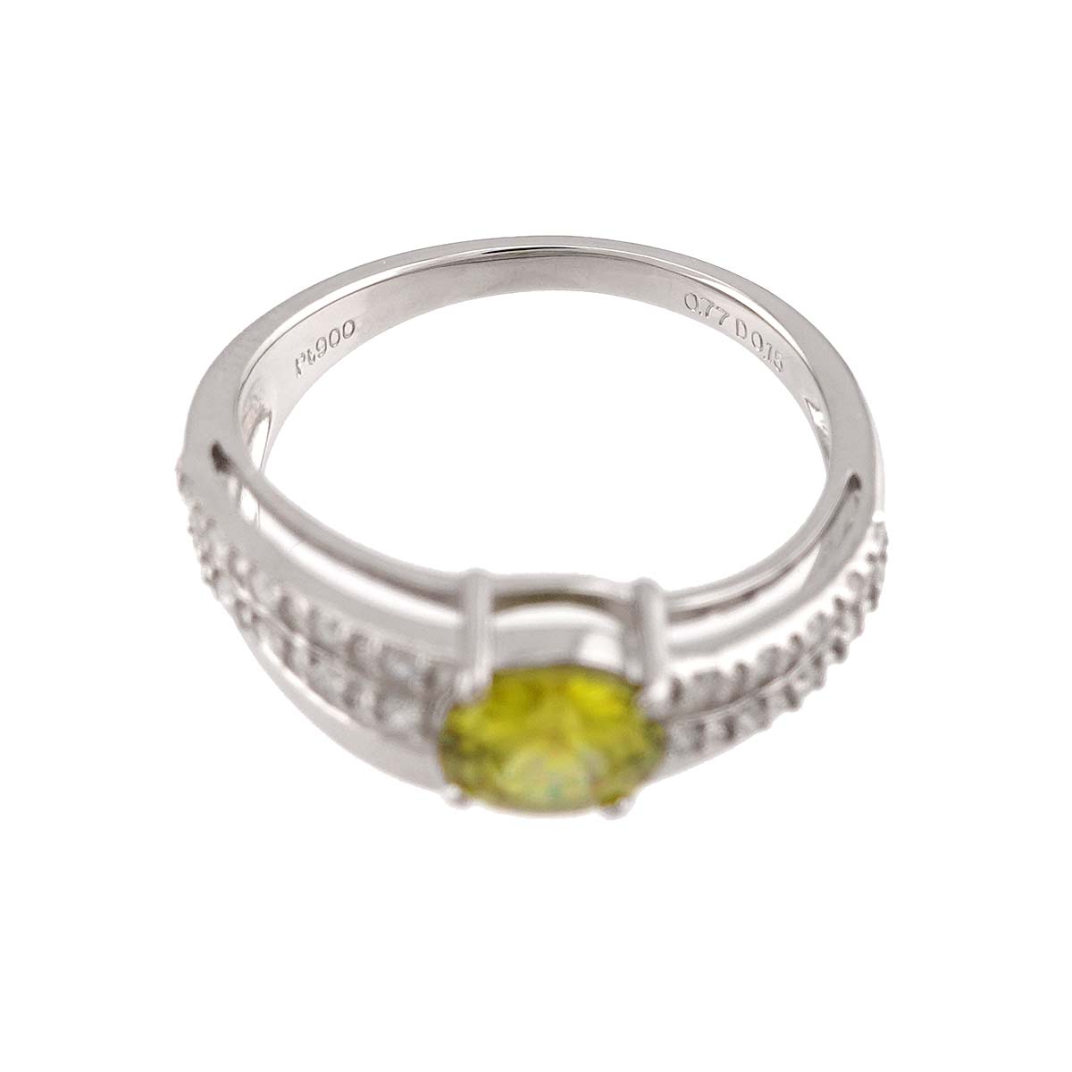 Sphene 0.77ct Diamond 0.15ct Ring Pt Platinum size6(US)