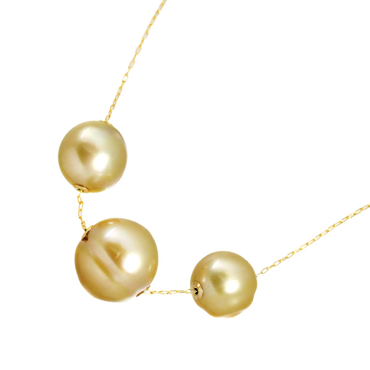 South Sea pearl 15.0-12.0mm Necklace 18K K18 YG Yellow Gold 750