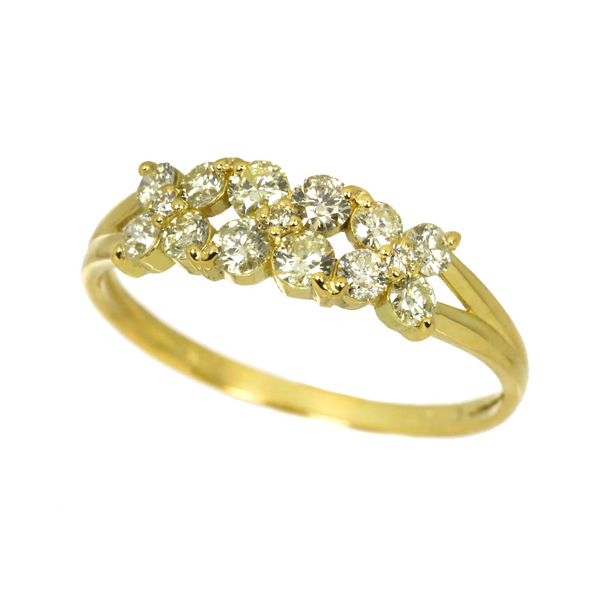 Diamond 0.50ct Ring 18K YG Yellow Gold 750 6(US)