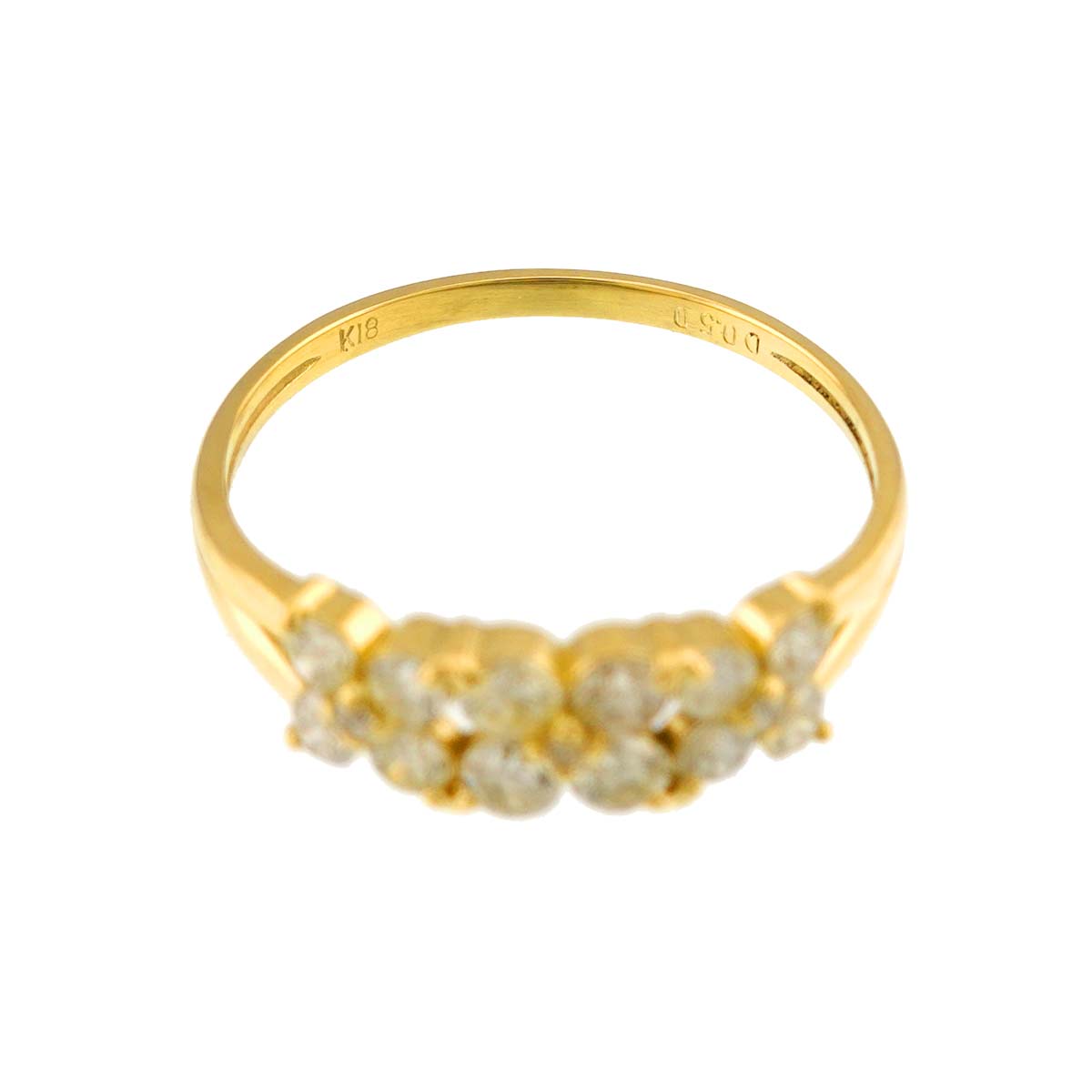 Diamond 0.50ct Ring 18K YG Yellow Gold 750 6(US)