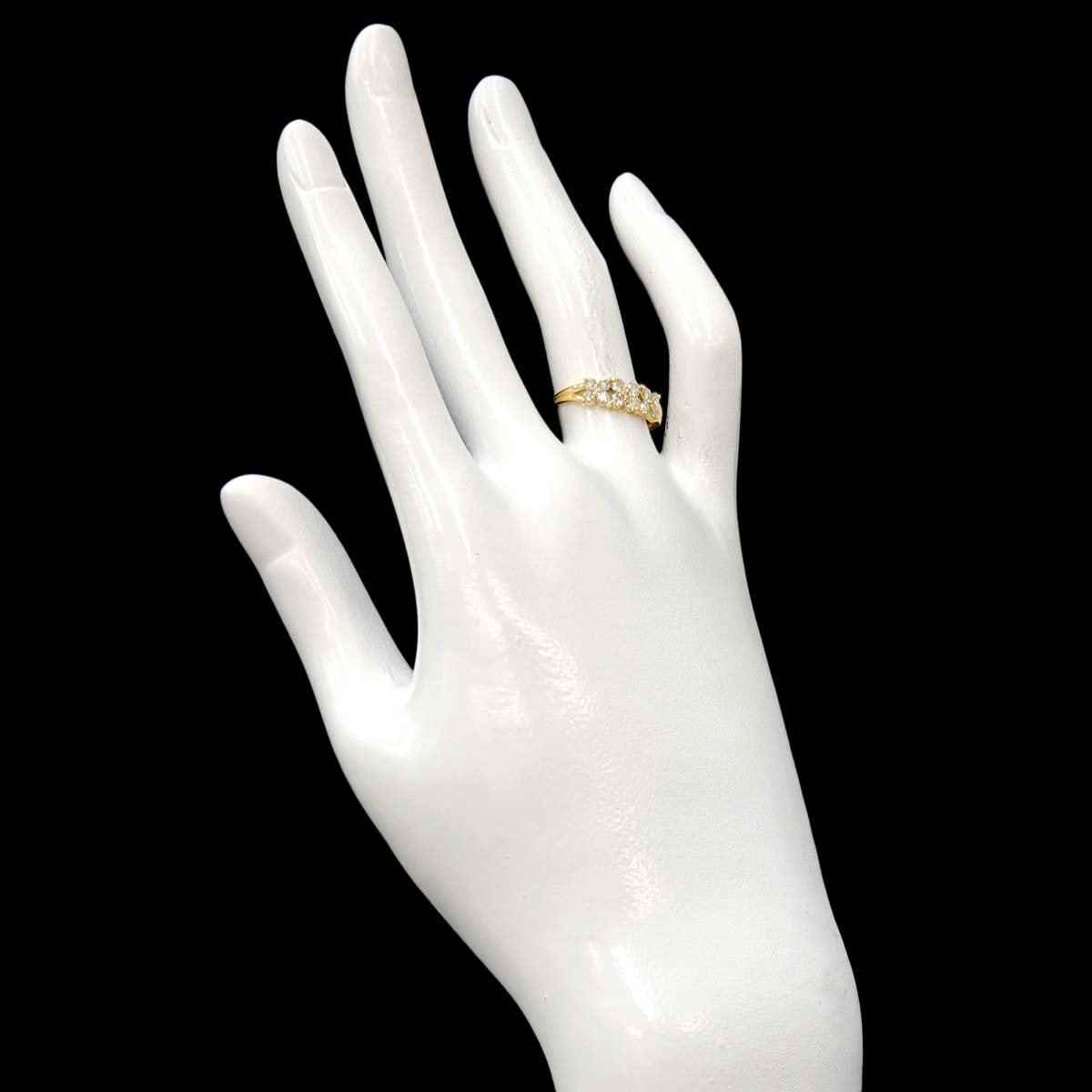 Diamond 0.50ct Ring 18K YG Yellow Gold 750 6(US)