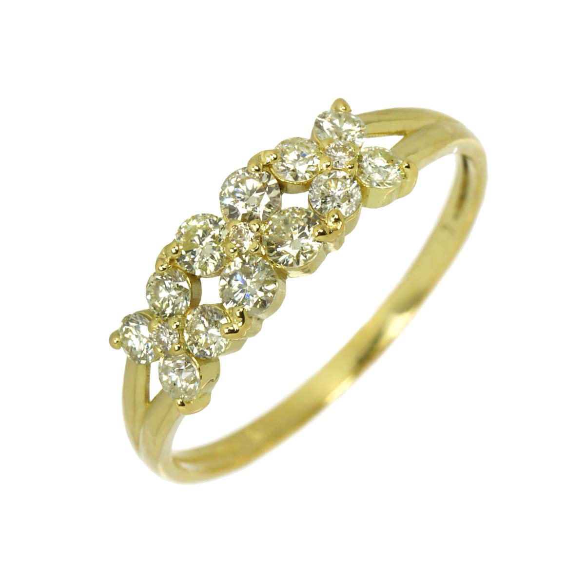 Diamond 0.50ct Ring 18K YG Yellow Gold 750 6(US)
