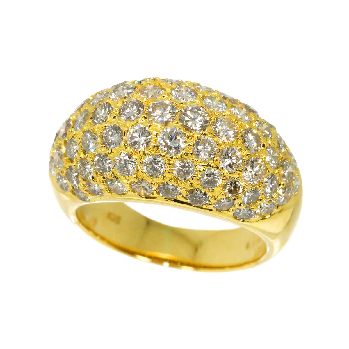 Diamond 3.01ct Ring 18K YG Yellow Gold 750 6(US)