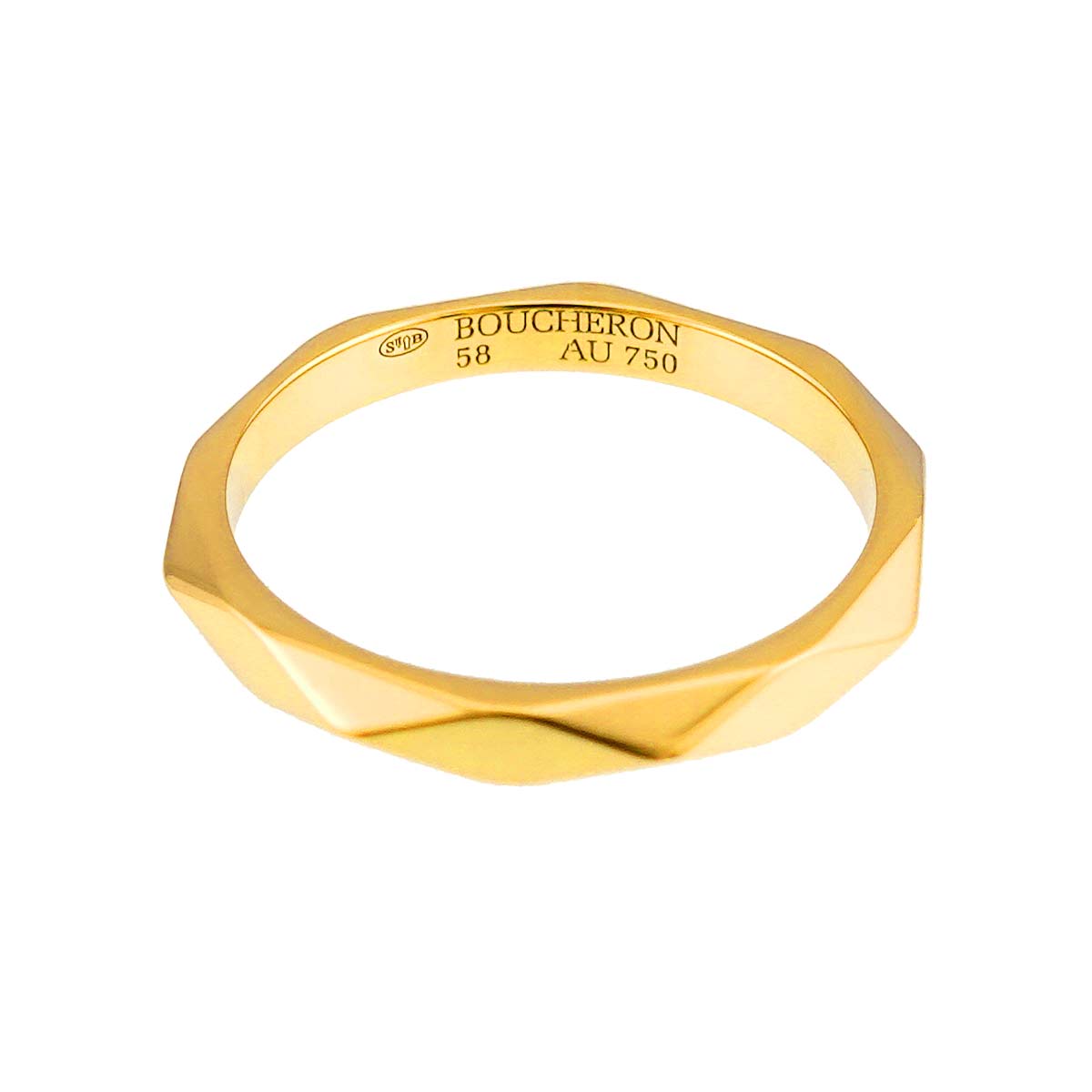 Facet Ring 18K YG 750 Size58 8-8.25(US)