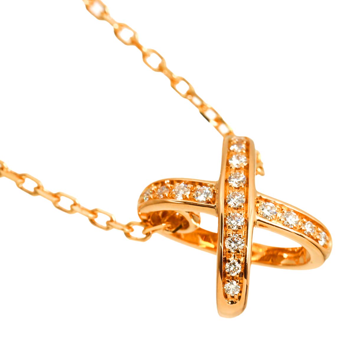 Liens Diamond Necklace 18K Pink Gold 750