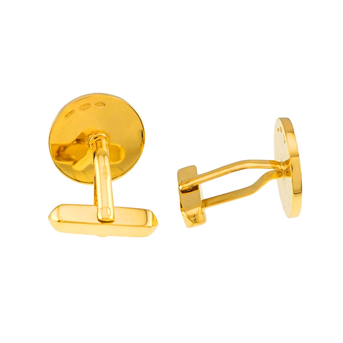 Double logo Onyx Cufflinks 18K Yellow Gold 750