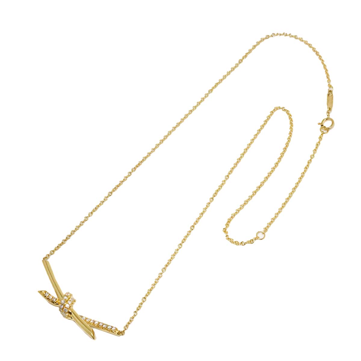 Knot Diamond 0.25ct Necklace 18K Yellow Gold 750