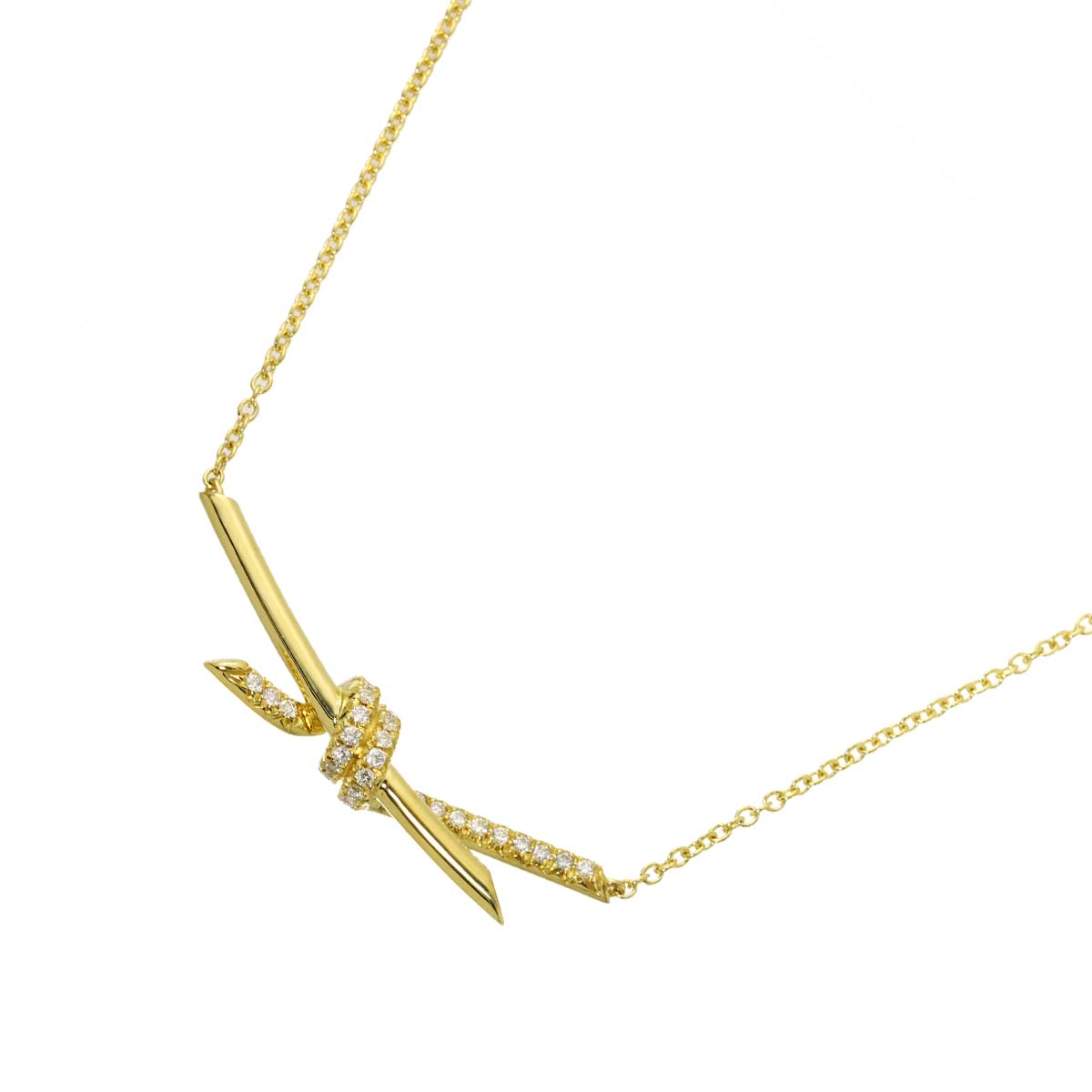 Knot Diamond 0.25ct Necklace 18K Yellow Gold 750