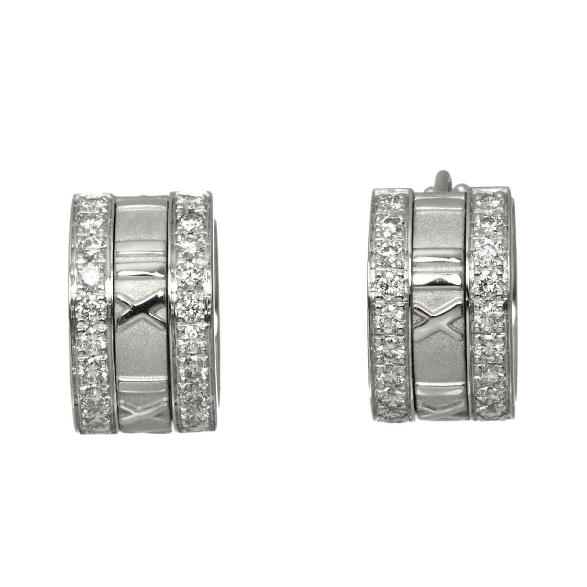 Atlas Diamond Earrings Pierced 18K White Gold 750