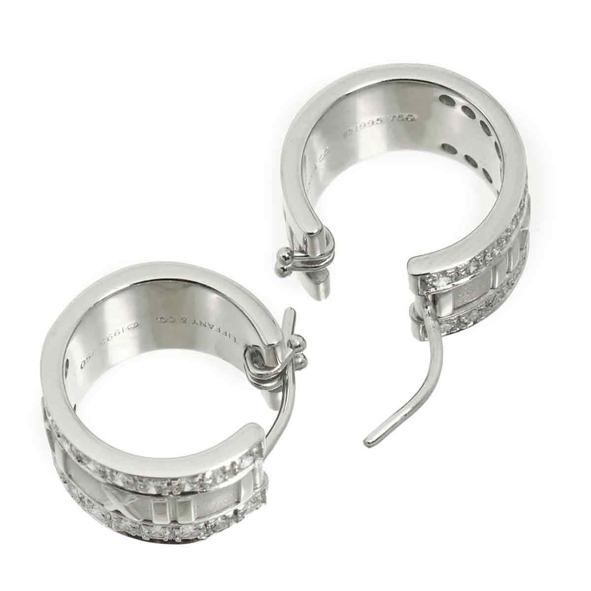 Atlas Diamond Earrings Pierced 18K White Gold 750