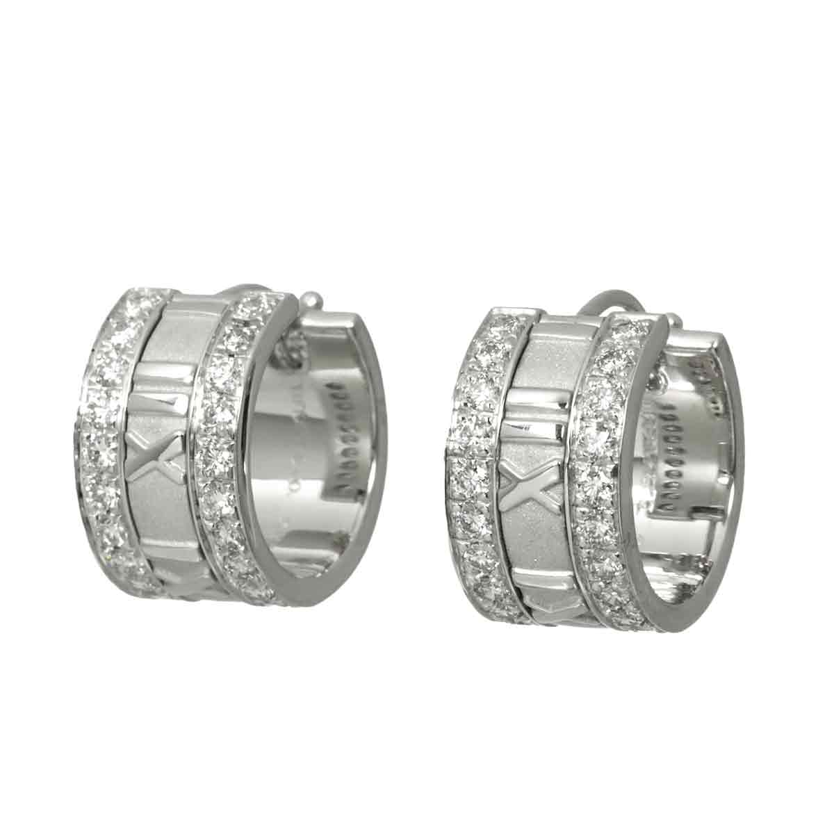 Atlas Diamond Earrings Pierced 18K White Gold 750