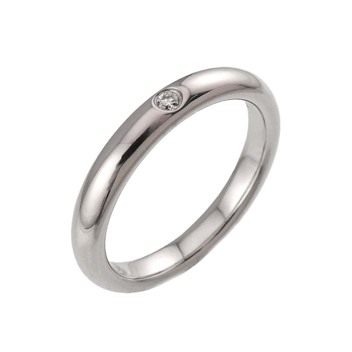 Stacking Band Ring Diamond 1P Platinum Size4.75-5(US)