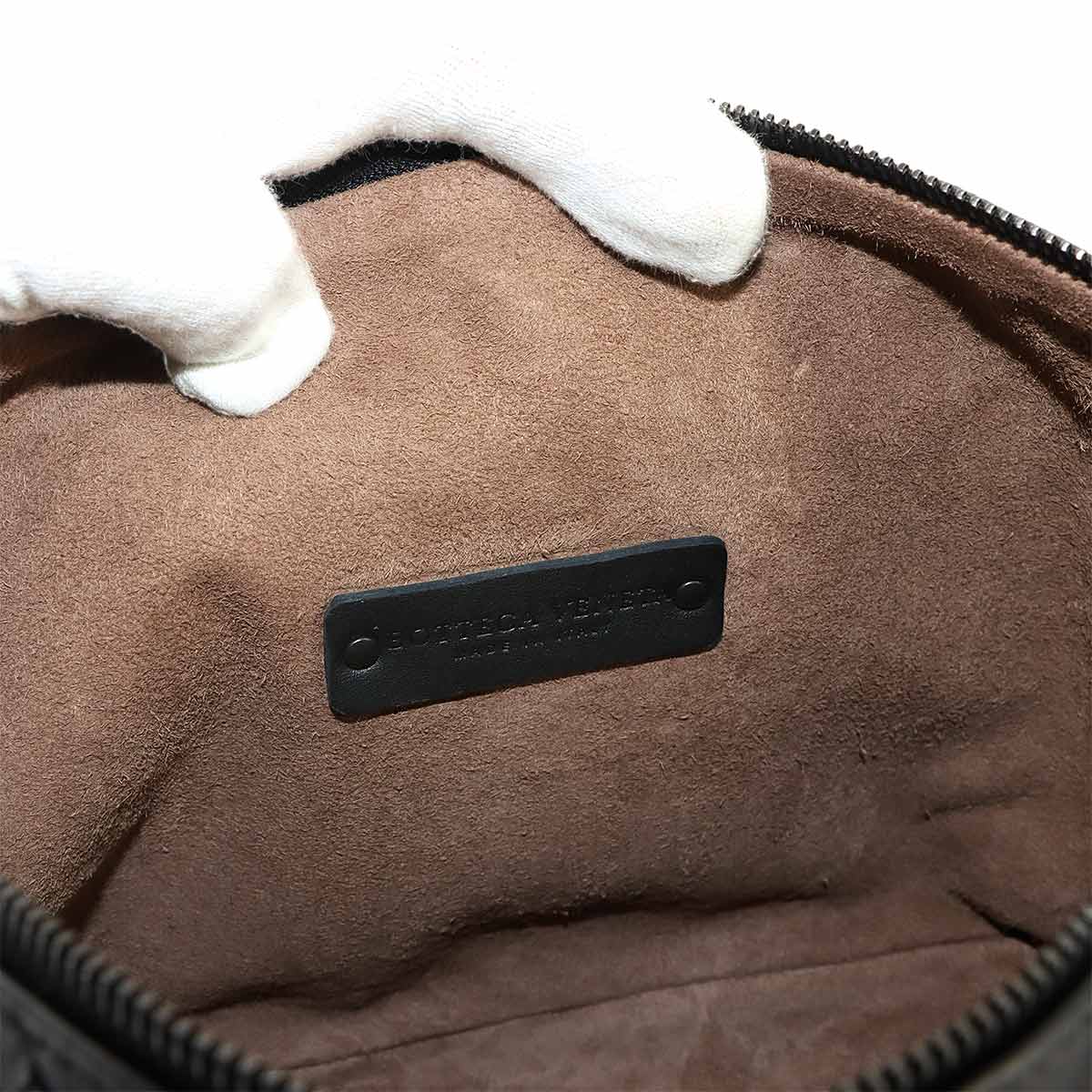 Intrecciato Hand Bag Leather Black 239988 Purse
