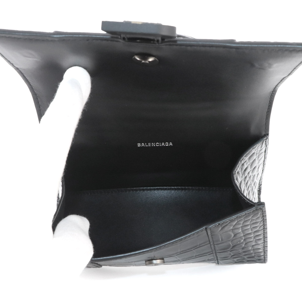 Hourglass XS Hand Shoulder Bag Lether Black 592833
