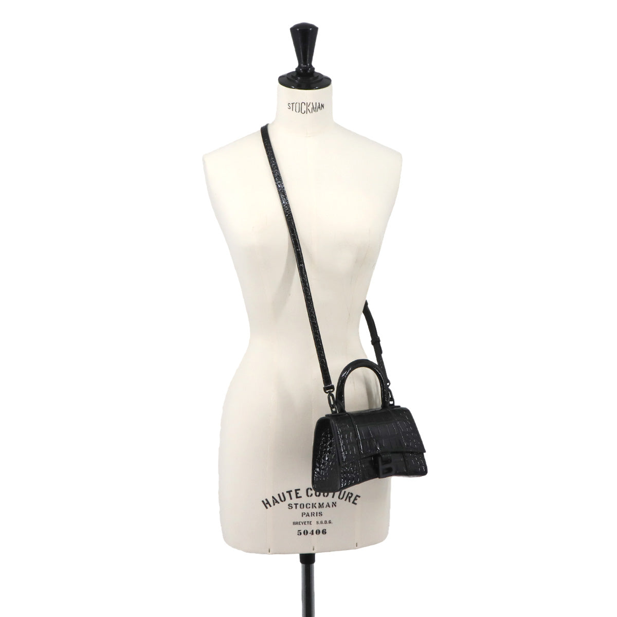 Hourglass XS Hand Shoulder Bag Lether Black 592833