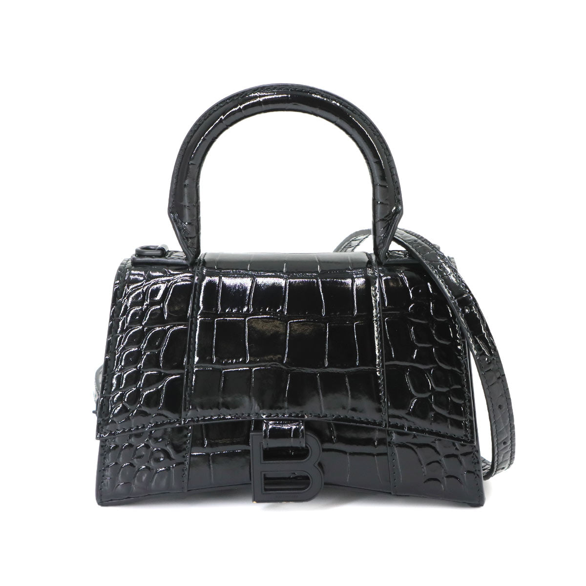 Hourglass XS Hand Shoulder Bag Lether Black 592833