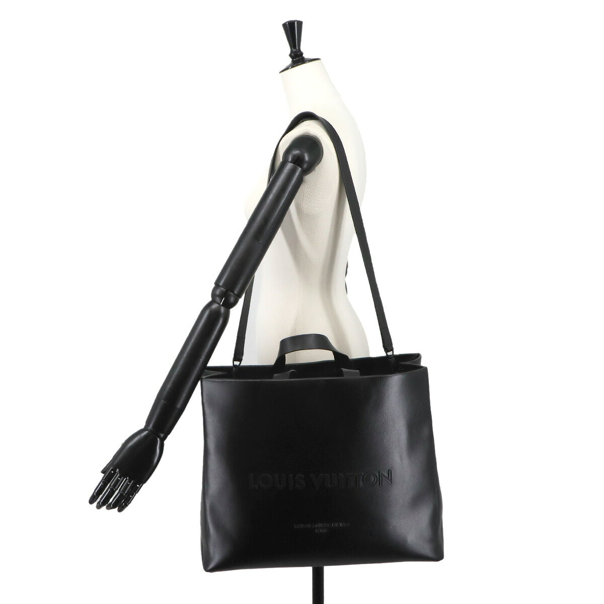 Shopper Tote MM 2way Shoulder Bag Leather Black M13979