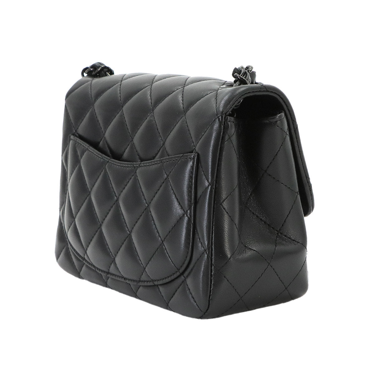 Mini Matelasse Chain Shoulder Bag Leather Black A01115 Purse