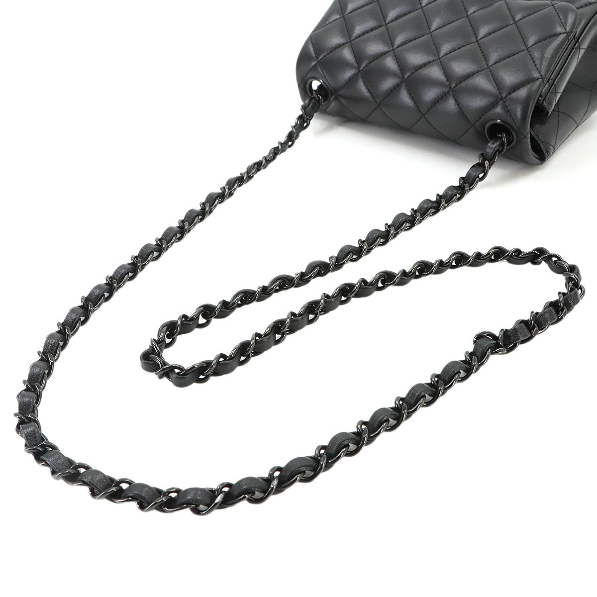 Mini Matelasse Chain Shoulder Bag Leather Black A01115 Purse