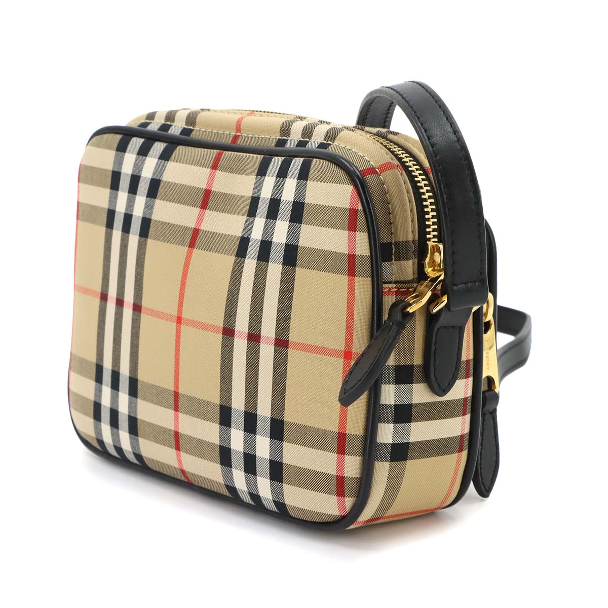 Shoulder Bag Leather Canvas Beige 8015946 Purse