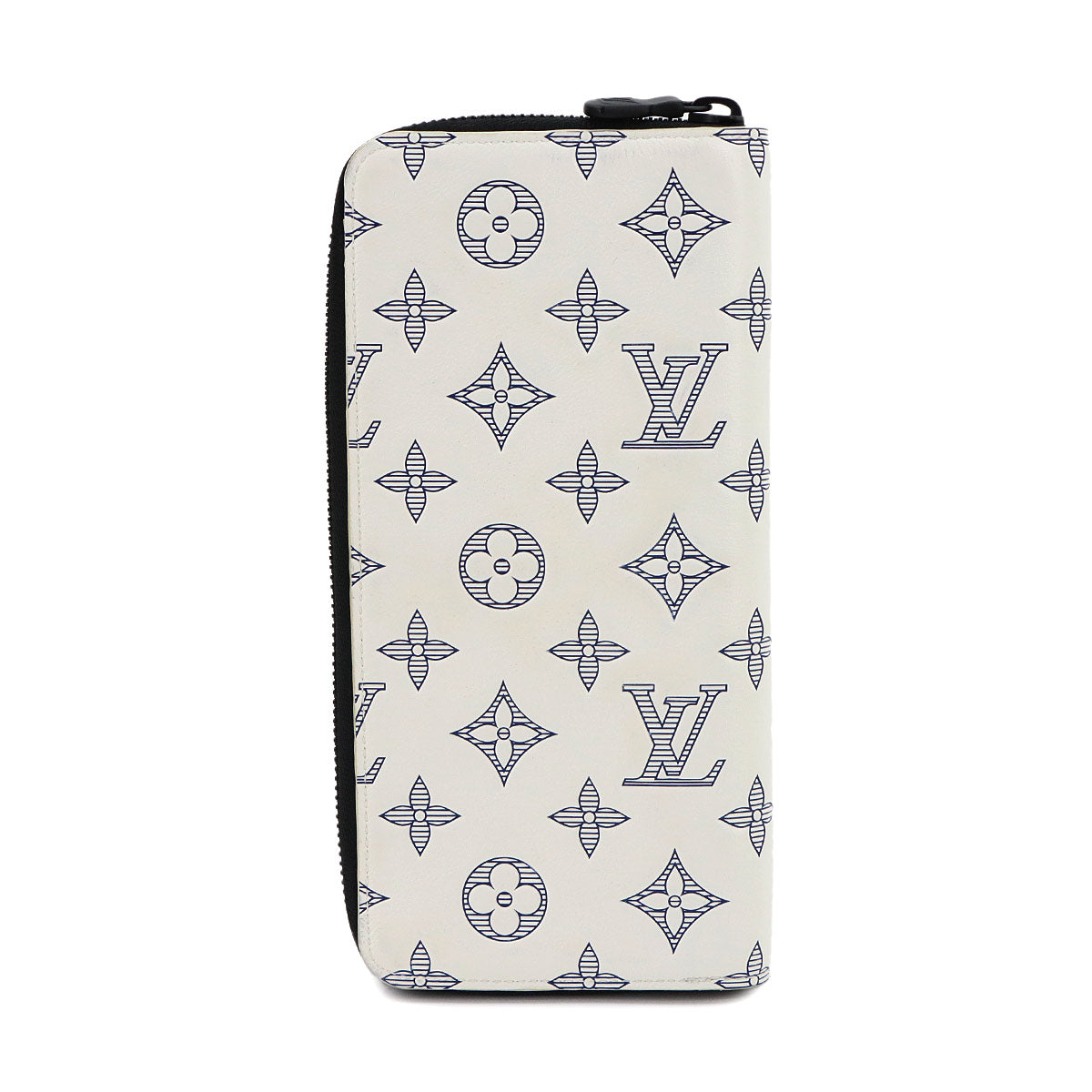 Monogram Shadow Zippy Wallet Vertical White Navy M83381