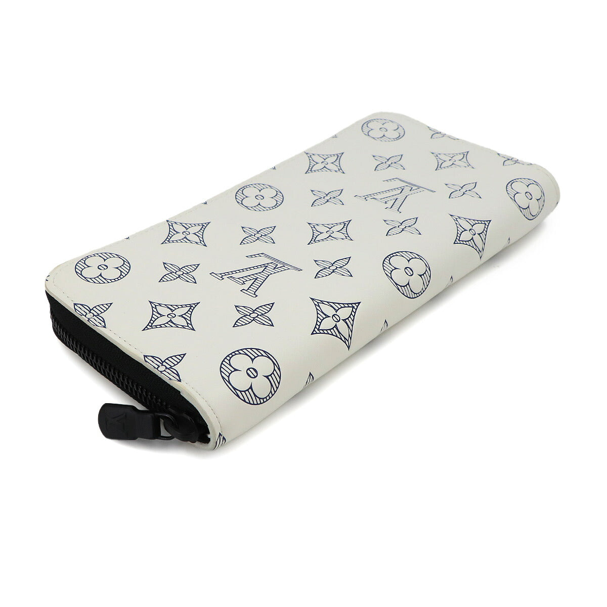 Monogram Shadow Zippy Wallet Vertical White Navy M83381