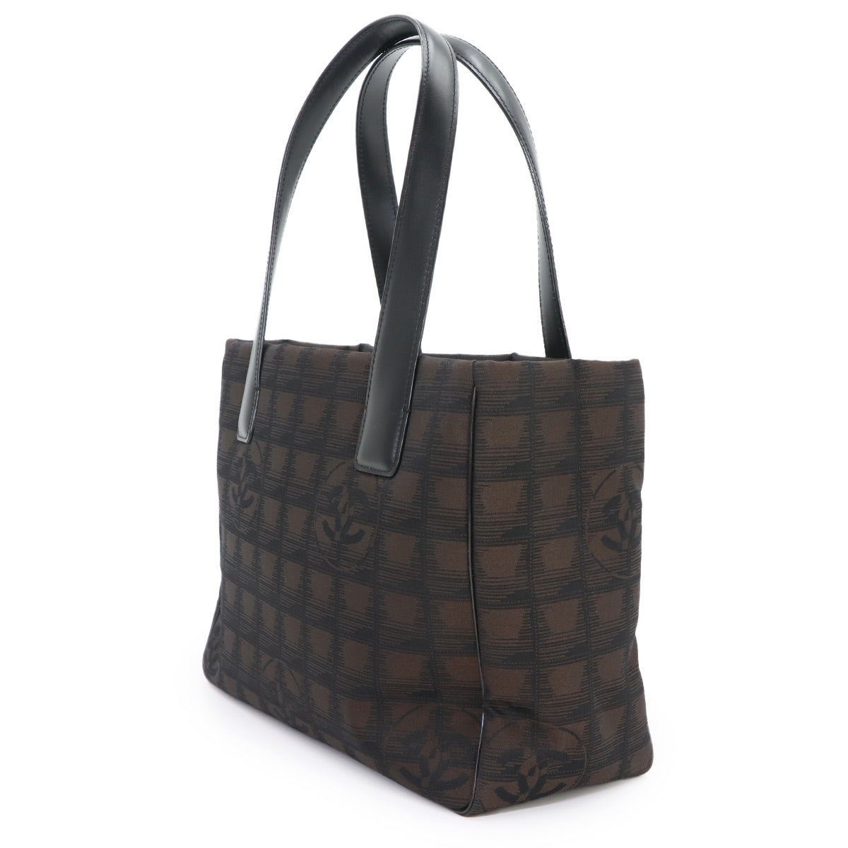 New Travel Line Tote PM Bag Nylon Jacquard Leather Brown A20457
