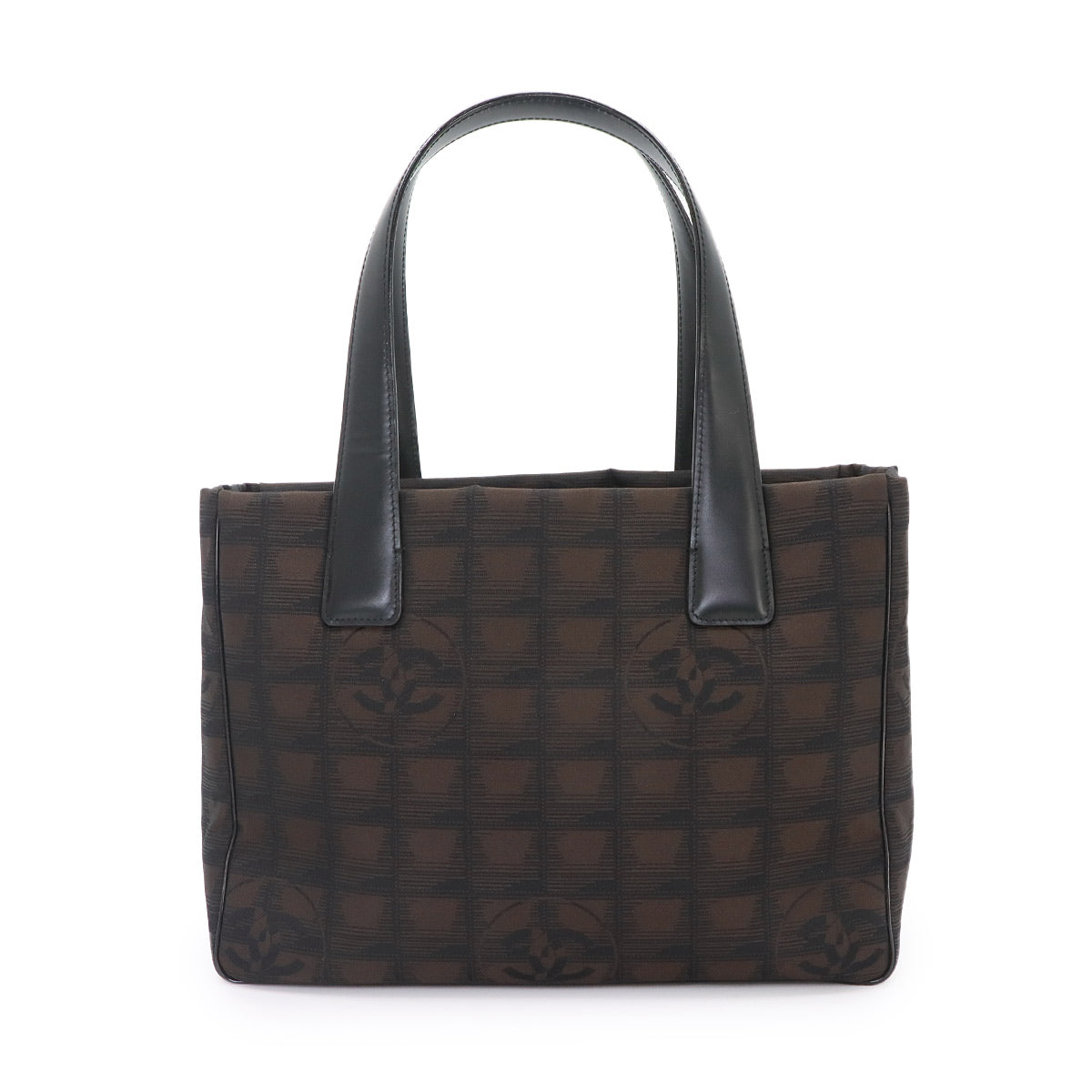 New Travel Line Tote PM Bag Nylon Jacquard Leather Brown A20457